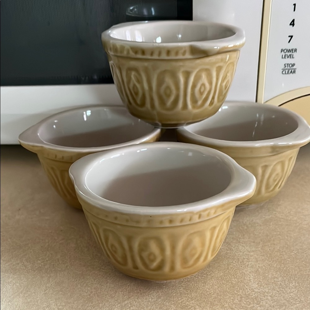 Set of Four Tan Ramekins